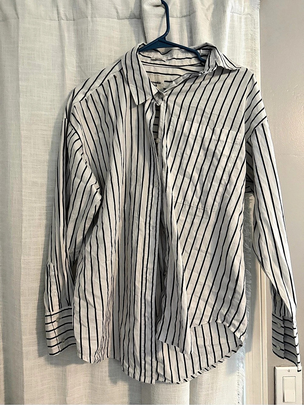 Abercrombie & Fitch Oversized Poplin Shirt Striped Oversized Button Down in